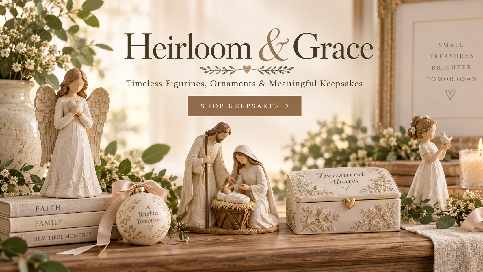 Heirloom & Grace meaningful keepsakes homepage banner